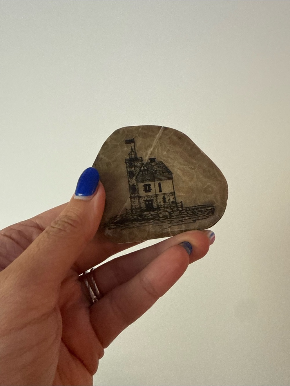 Lighthouse Petoskey stone- mackinaw island